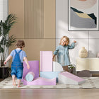 Soozier - Ensemble de 7 blocs d'escalade en mousse Soft Play - Couleurs claires-La mousse de jeu comprend trois cubes, une rampe, une vague, un quart de cylindre et un cylindre 