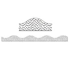 Ashley Productions Magnetic Scallop Border - Black Messy Dots on White - 12'/Pack - 6 Pack-Great for decoration in the classroom or at home