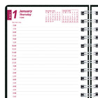Brownline 2026 DuraFlex Daily/Monthly Planner - 8" x 5" - Black - English-Tear-off corners
