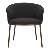 Zuo Essen Dining Chair - Black/Bronze-Armrest support