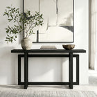 Hudson&Canal Breslow 55"W Console Table - Black Grain-Finished in wood-look black grain