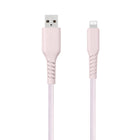 Basic Tech 6 foot Lightning Braided Cable - Pink-Sleek and tangle free