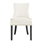 Modway Marquis Performance Velvet Dining Chairs - White - 2 Pack-8