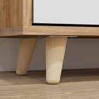HOMCOM Narrow Shoe Cabinet with 3 Flip Doors & Adjustable Shelves - White-Groove handles allow easy drawer access