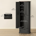 HOMCOM 71" H Pantry Cabinet with 2 Doors - Black-Solid MDF frame ensures strength, stability, and lasting durability 