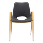 Zuo Desi Dining Chair - Black/Gold - Set of 2-Plush and durable faux leather fabric