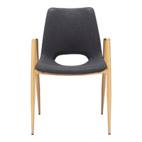 Zuo Desi Dining Chair - Black/Gold - Set of 2-Plush and durable faux leather fabric