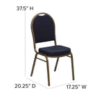 Flash Furniture – Chaise banquet empilable à dossier en dôme, siège en tissu bleu 2,5po, armature dorée (FDC03AGH203774)-Coussin de siège épais de 2,5 pouces