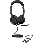 Jabra - Casque filaire stéréo USB-C/A Evolve2 50 - Teams-Professionnalisme de travail n’importe où, avec la technologie de microphones à réduction de bruit