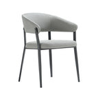 Manhattan Comfort Belle 22.4" Modern Textured Leatherette Upholstered Dining Chair - Stone Grey - Set of 2-Plush, Foam-Filled Seat for Lasting Comfort