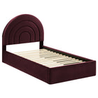 Modway Solana Arched Performance Velvet Twin Platform Bed - Mulberry-Stain-Resistant Performance Velvet Upholstery