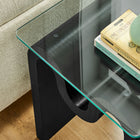 Modway Ondine Glass Top Side Table - Black-Contemporary Retro Design