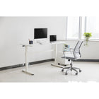Uplite Height Adjustable Sit-Stand Ergonomic Desk - White-DESK DIMENSIONS & COMPATIBILITY - 55.1"L x 23.6"W x 27.5"- 46"H