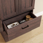 HOMCOM 67" H Tall Kitchen Pantry Cabinet with Adjustable Shelves - Espresso-Colour: Distressed Brown 