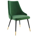 Modway Adorn Performance Velvet Dining Side Chair - Emerald - 2 Pack-Durable Stain-Resistant Fabric