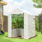 Outsunny Greenhouse with Raised Garden Bed - White- Can be used alone or together to satisfy your different needs
 