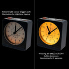Marathon Analog Desk Alarm Clock with Auto-Night Light - Blue (CL030053BL)-Battery operated quartz movement
