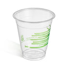 Gobelet pour boisson froide en plastique compostable de Perk, 12 oz, 300/paquet-Offerts en transparent avec des touches de vert et faits d’acide polylactique