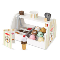 Melissa & Doug, Comptoir à glaces avec cuillères et glaces en bois-Cuiller et servir la crème glacée