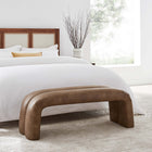 Modway Dax 50.5" Vegan Leather Upholstered Accent Bench - Brown-Dense Foam Padding
