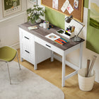HOMCOM 47.2" Computer Desk with File Drawer - White-Generous under-desk space lets you stretch your legs for all-day comfort