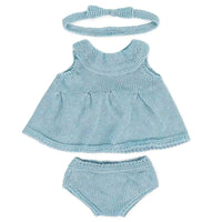 Miniland Clothes for 15" Dolls - Knitted Outfit Dress & Headband-Collection of clothes for 15 inch Dolls made with ECO recycled materials