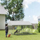 PawHut - Chenil pour chien d’extérieur avec toit, clôture en acier - 13,1 pi x 7,5 pi x 7,8 pi-Installation à deux personnes en moins de deux heures 