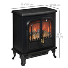 HOMCOM Freestanding Electric Fireplace with LED Flame Effect - Black-Flame effect can be used independently without heat function  