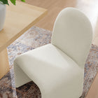 Modway - Junia Boucle Tapis Fauteuil à manger sans accoudoir en arc - Crème-Conception entièrement assemblée