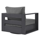 Modway - Tahoe Terrasse extérieure Aluminium revêtu en poudre Fauteuil pivotant - Gris/charbon-Glissements au pied sans marquer