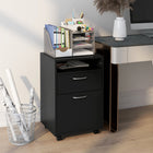 HOMCOM Vertical Filing Cabinet with Drawer Wheels - Black-4 omnidirectional wheels (2 with brakes) allow for easy movement  
