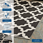 Modway Cerelia Moroccan Trellis Indoor/Outdoor Area Rug - 4 ft W x 6 ft L - Black/Beige-100% Soft Polypropylene