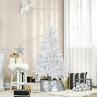 HOMCOM 5' Artificial Christmas Pine Tree with Auto Open - White-Painted in white, instead of traditional green, make your room more stylish 