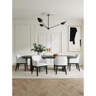 Manhattan Comfort - Lot de 2 fauteuils de salle à manger modernes Gansevoort 57 cm, revêtement en similicuir crème-Cadre en hêtre massif avec une finition foncée riche
