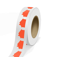 JAM Paper - Rouleaux d'étiquettes standard - en forme de maison - 1 7/8 x 2 7/8 - rouge fluo - 125 étiquettes/rouleau-Couleur : Rouge fluo | Faites ressortir votre courrier avec des étiquettes d'adresse d'expédition colourées.