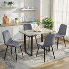 HOMCOM Dining Chairs with Metal Legs for Kitchen - Grey - Set of 4-Versatile design suitable for dining, kitchen, or living rooms