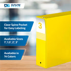 Davis Group Premium Economy Binder - Round Ring - 3" - Yellow - 6 Pack-Round Ring, Non-Locking
