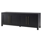 Hudson&Canal Chabot TV Stand for TV's up to 75" - Black Grain-The top has a weight capacity of 75lbs, lower shelves can hold 25lbs each