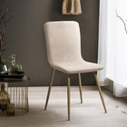 FurnitureR Dining Side Chair - Beige - 4 Pack-Dimensions: 17.32"W x 21.26"D x 34.25"H