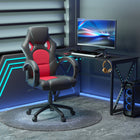 HOMCOM Racecar Style Office Chair - Red-Premium quality PU leather upholstery, soft to the touch and easy to care for