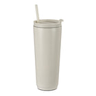 General Supply Goods + Co 700 ml Stainless Steel Tumbler with Straw - Cream-Double wall stainless steel construction for temperature retention