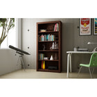 Manhattan Comfort Olinda 35.63" Mid-Century Modern Bookcase - Nut Brown-Includes 5 wide rectangular shelves