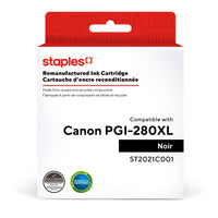 Staples Canon PGI-280XL Remanufactured Inkjet Cartridge - High Yield - Black-Black