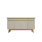 Manhattan Comfort Yonkers 62.99" Mid-Century Modern Sideboard - Off White and Cinnamon-Mid-Century Modern Buffet Stand for Dining and Living Room Use
