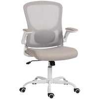 HOMCOM Ergonomic Office Chair with Lumbar Support - Grey-4D dynamic lumbar support for customized back pain relief
