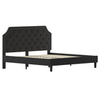 Flash Furniture - Lit plateforme Brighton très grand touffeté en tissu noir-Tête de lit arquée