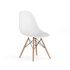 Flash Furniture - Chaise en plastique blanc de la série Elon avec pieds de bois-Chaise d'appoint latérale