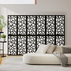 HOMCOM 6 Panel Geometric Pattern Freestanding Room Divider for Bedroom - Black-Overall Dimension: 94.5" L x 0.7" W x 66.9" H (240 x 1.7 x 170 cm) 
