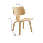 Modway Fathom Wood Dining Chair - Natural-Wood Grain Veneer