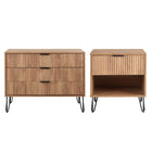 Manhattan Comfort DUMBO Modern 1-Drawer Nightstand and 3-Drawer Dresser Set - Golden Brown-Modern-Contemporary with a taste of Glam Bedroom Dresser Set. Includes 1 Standard Dresser and 1 Nightstand 1.0.